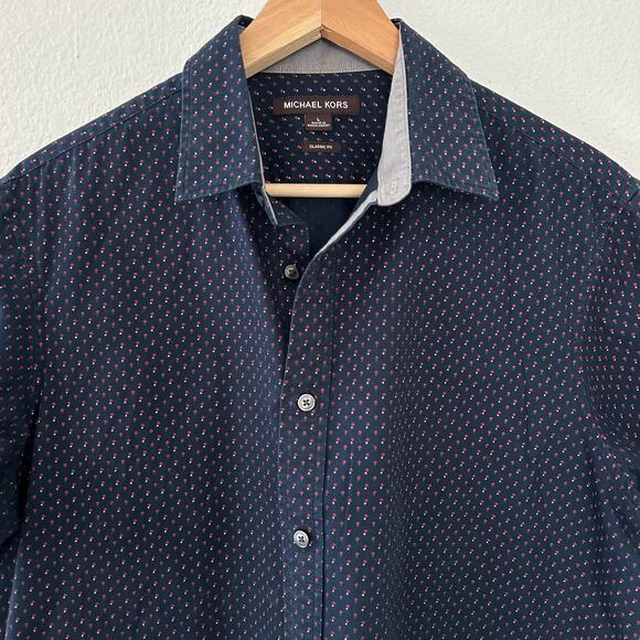 Michael Kors Men's Short Sleeve Shirt Classic Fit Sz. Large 100% Cotton - Picture 3 of 8